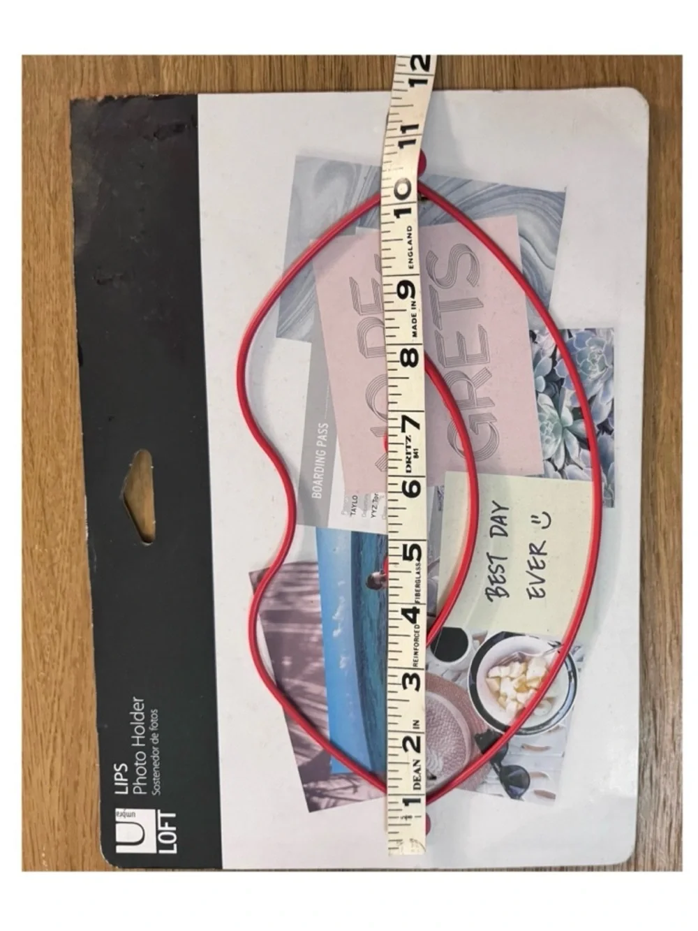 New Umbra Loft Red Lips Wire Mount Photo Holder
